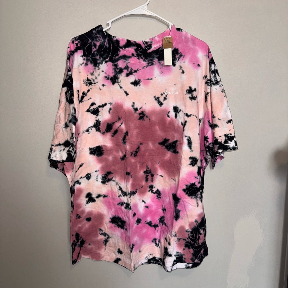 Pink Victorias Secret Pink and Black Tie-Dye Women's Top